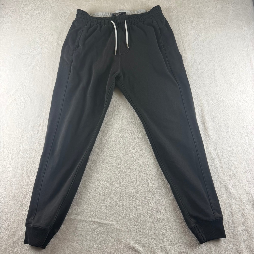 Abercrombie & Fitch Vintage Sweatpants Drawstring Black Mens Size Small Fleece